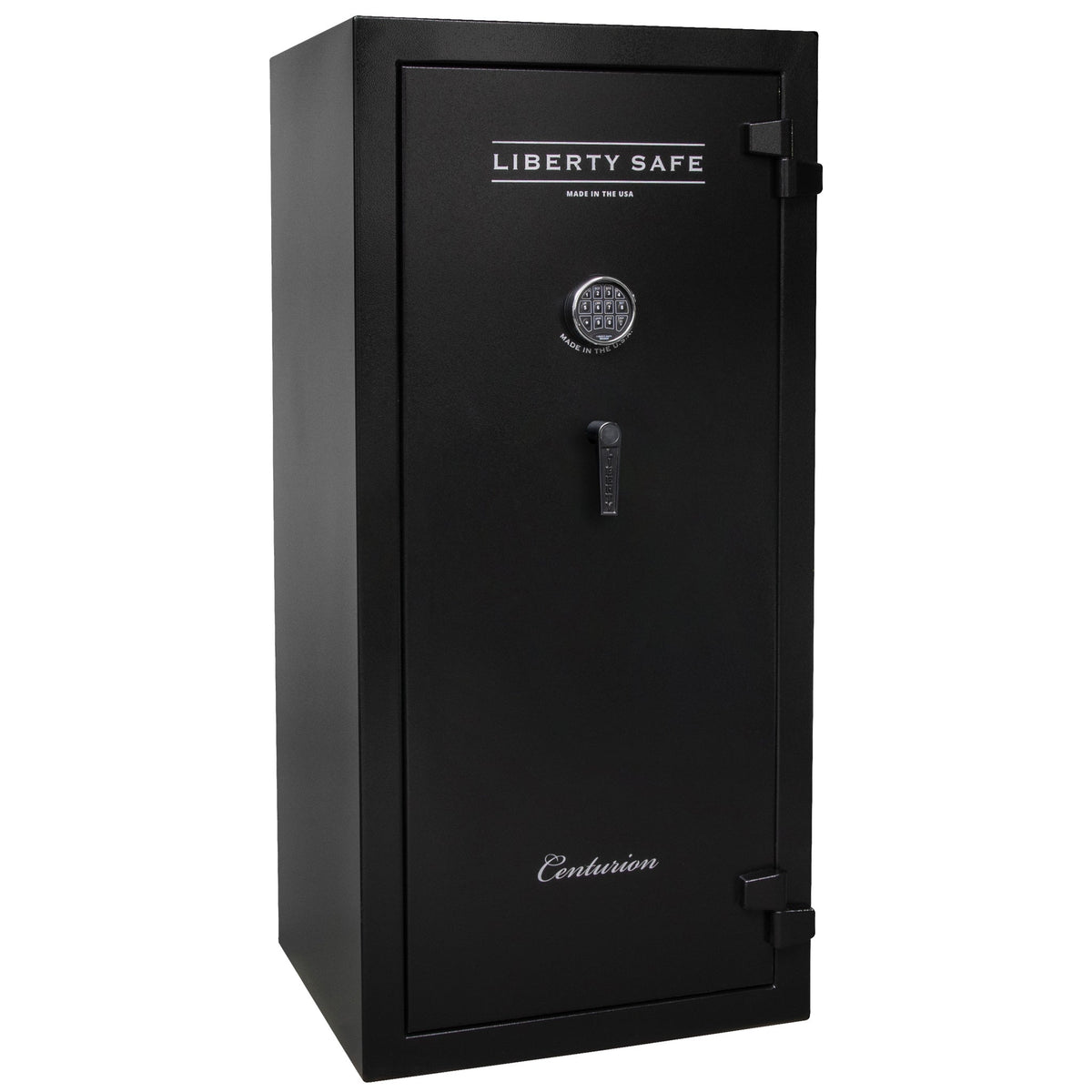 Centurion DLX 32 | Level 1 Security | 40 Minute Fire Protection | Dimensions: 59.5&quot; x 28.25&quot; x 24.5&quot; | Textured Black | Chrome | Elock - Drop Handle Promotion - Closed Door