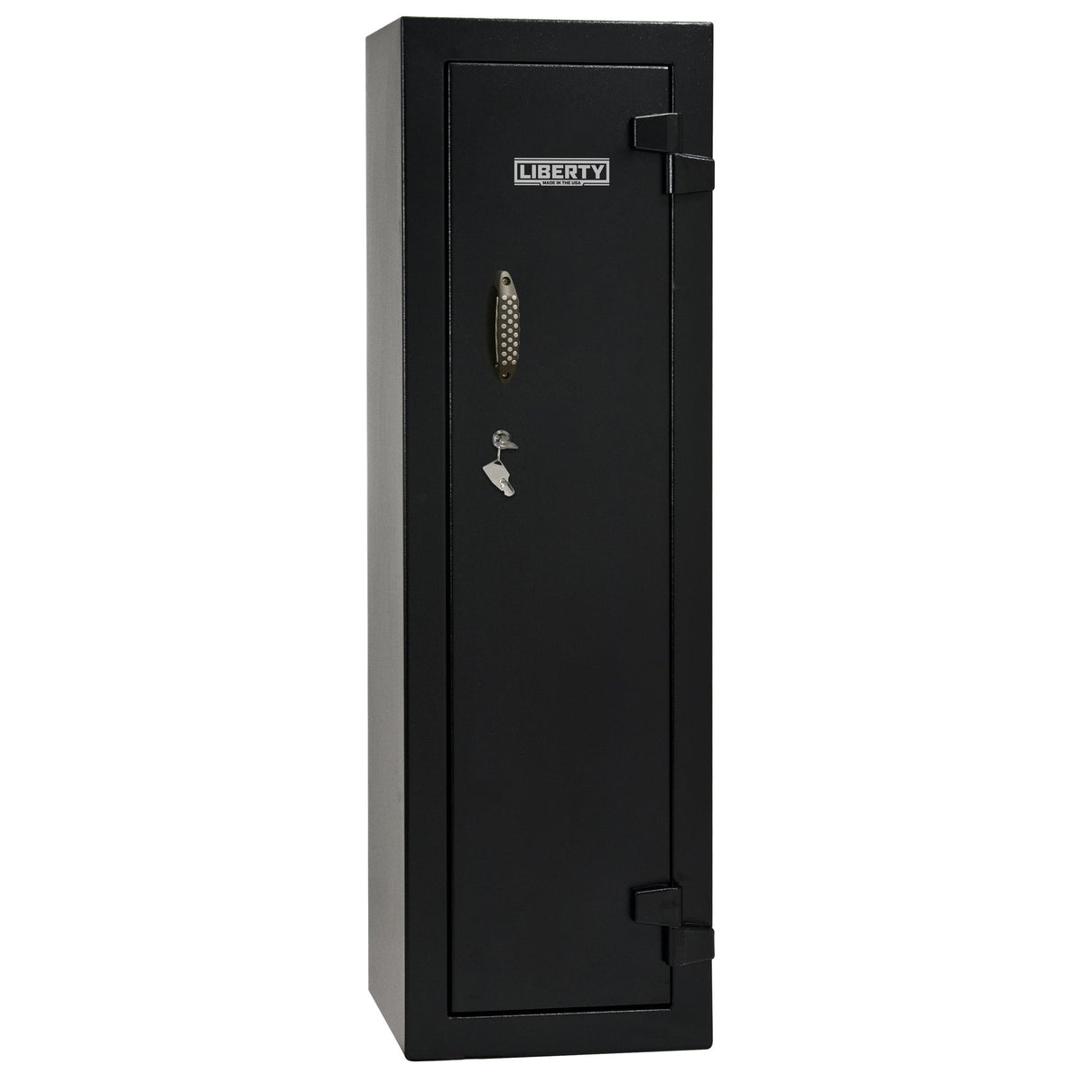 Gun Cabinet 14 | Dimensions: 59&quot;(H) x 18&quot;(W) x 16&quot;(D*) | Textured Black - Closed