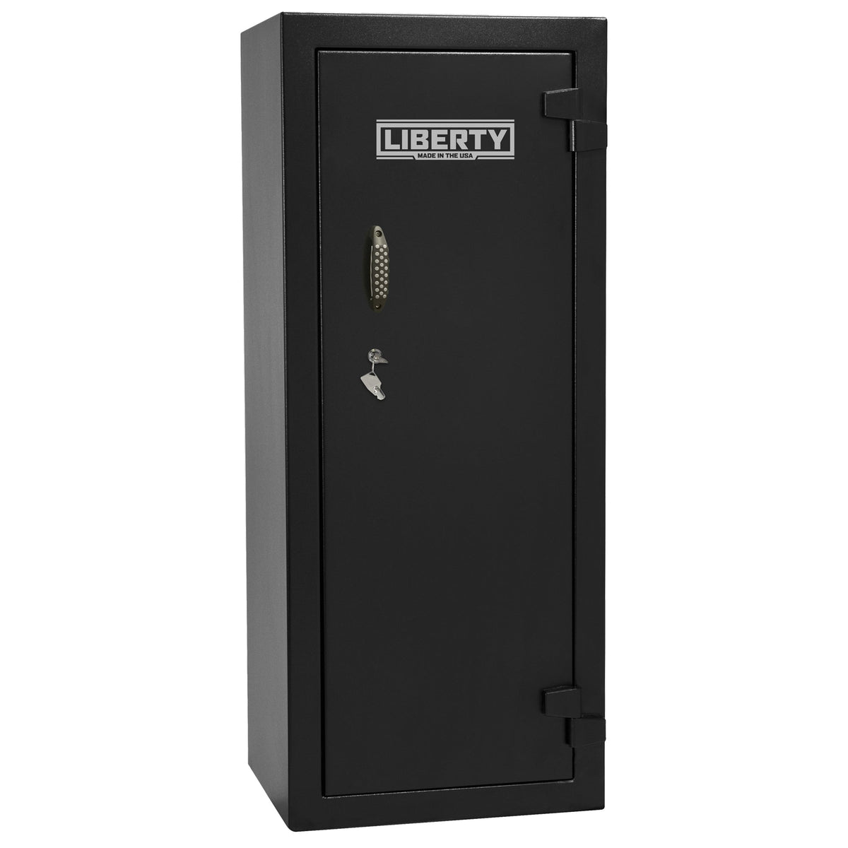 Gun Cabinet 14 | Dimensions: 59&quot;(H) x 24&quot;(W) x 16&quot;(D*) | Textured Black - Closed