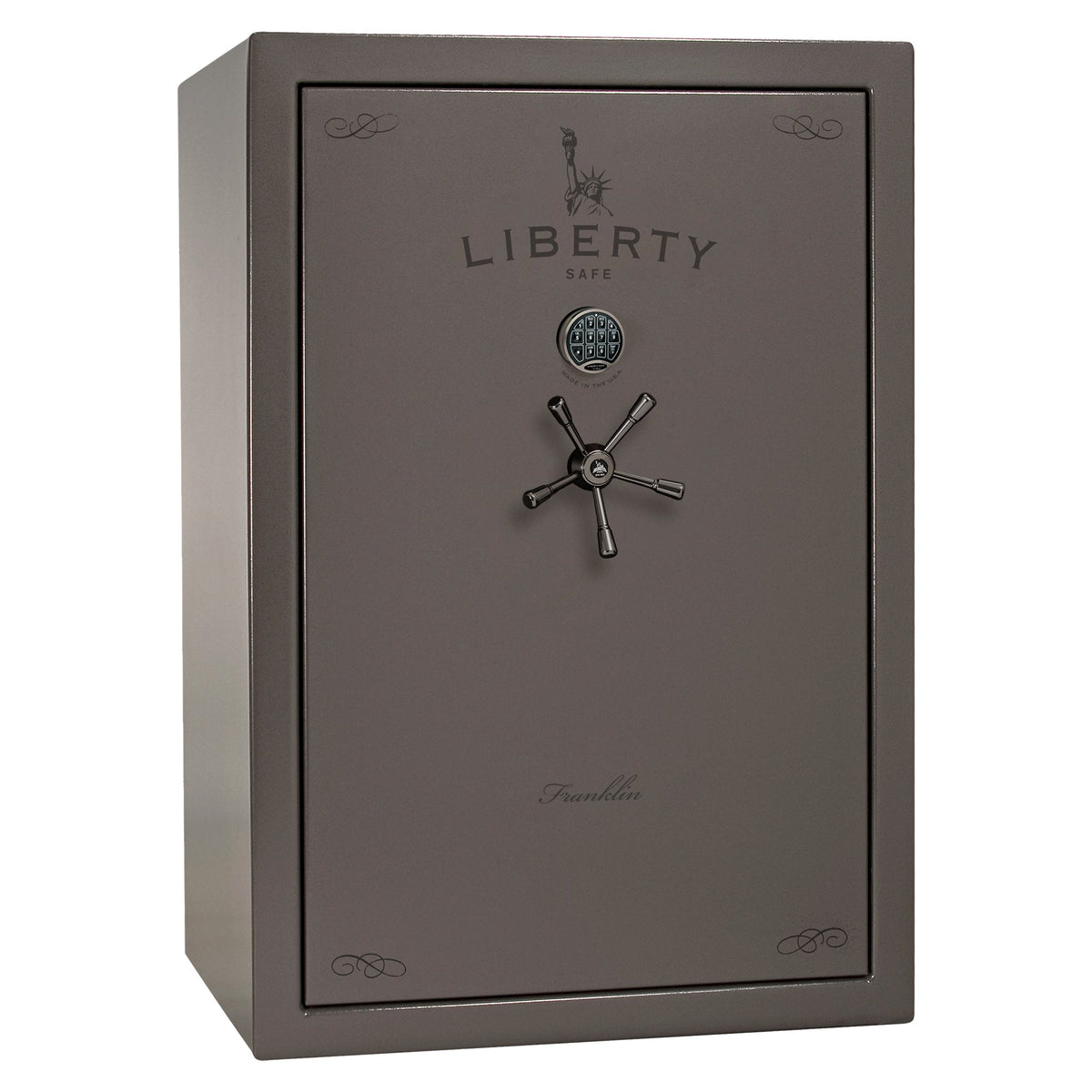 Franklin 45 | Pro Flex Interior | Level 5 Security | 110 Minute Fire Protection | Dimensions: 60.5&quot;(H) x 42&quot;(W) x 27.5&quot;(D) | Up to 60 Long Guns | Gray Gloss | Electronic Lock - Closed